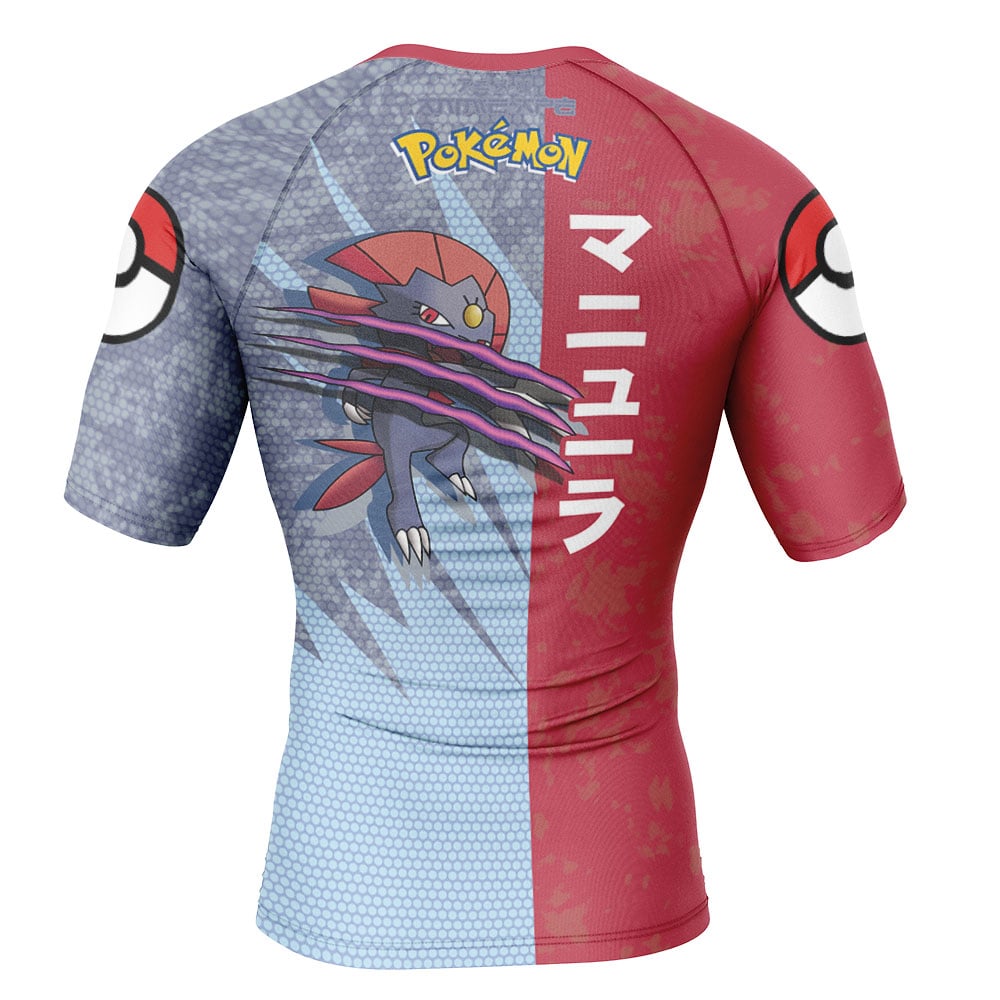 Weavile Attack Pokemon Short Sleeve Rash Guard Compression Shirt - Image 2