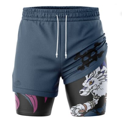 Weregarurumon V2 Digimon 2-in-1 Performance Shorts