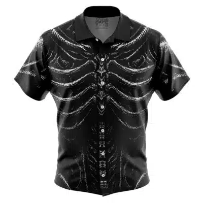 Xenomorph Alien Body Sleeve Button Up Hawaiian Shirt