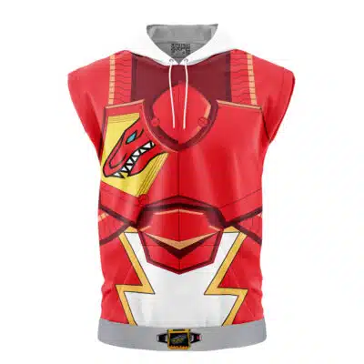 King Kyoryu Red Cosplay Ohsama Sentai King-Ohger Sleeveless Hoodie