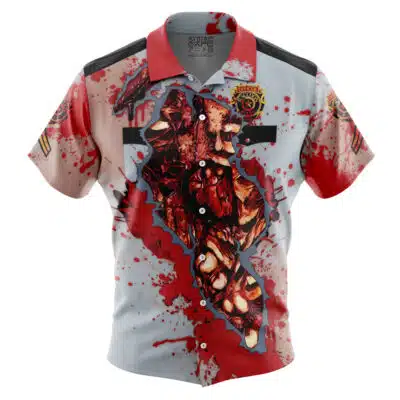 Zombiefied Raccoon Police Department (RPD) Resident Evil Short Sleeve Hawaiian Shirt