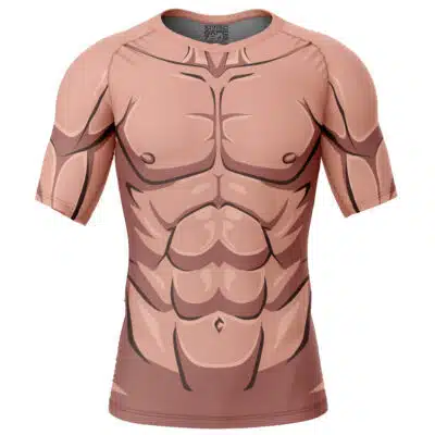 Buff Anime Body Pop Culture Short Sleeve Rash Guard Compression Shirt