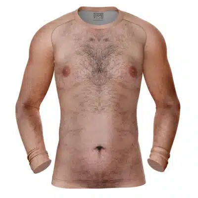 Fat Hairy Body Pop Culture Long Sleeve Rash Guard Compression Shirt