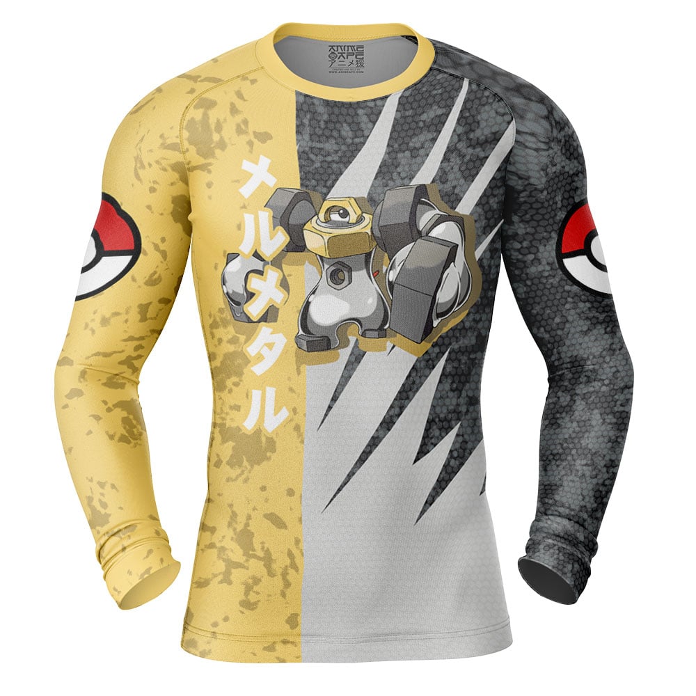Melmetal Attack Pokemon Long Sleeve Rash Guard Compression Shirt