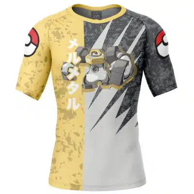 Melmetal Attack Pokemon Short Sleeve Rash Guard Compression Shirt