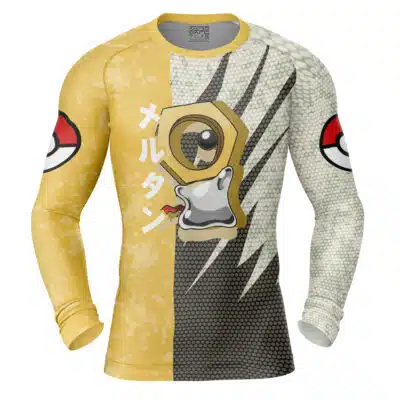 Meltan Attack Pokemon Long Sleeve Rash Guard Compression Shirt
