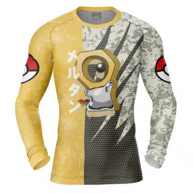 Meltan Attack Pokemon Long Sleeve Rash Guard Compression Shirt