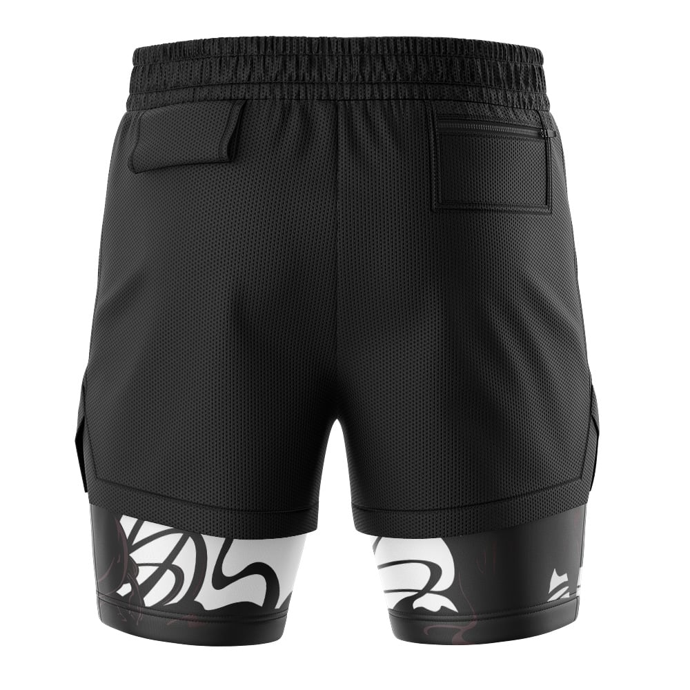No Face V2 Spirited Away Studio Ghibli 2-in-1 Performance Shorts - Image 4