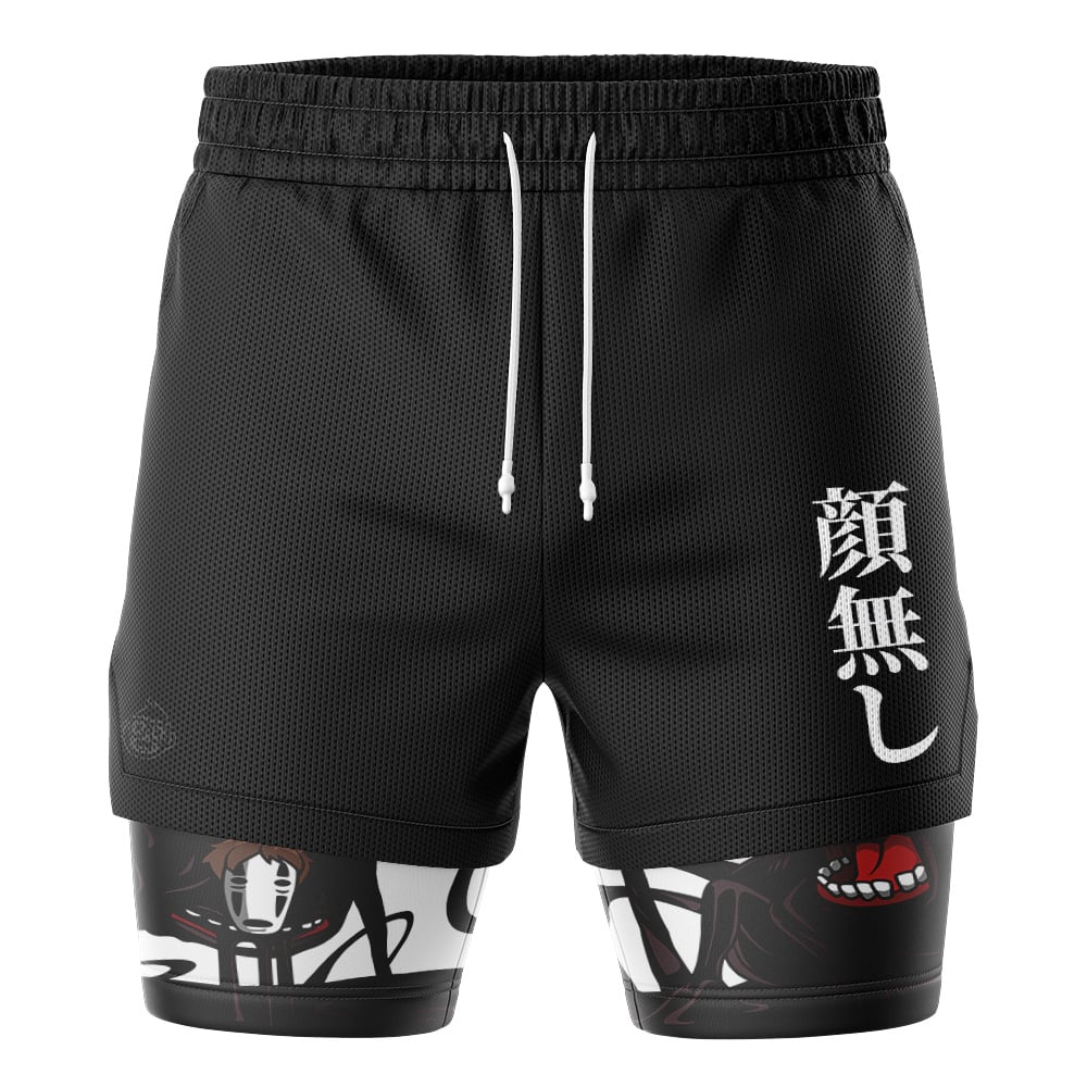 No Face V2 Spirited Away Studio Ghibli 2-in-1 Performance Shorts - Image 2
