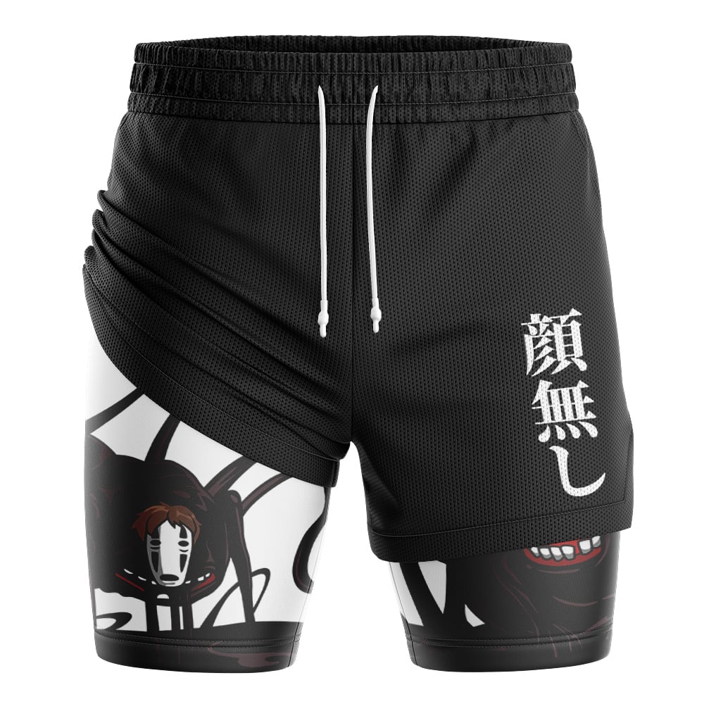 No Face V2 Spirited Away Studio Ghibli 2-in-1 Performance Shorts - Image 3