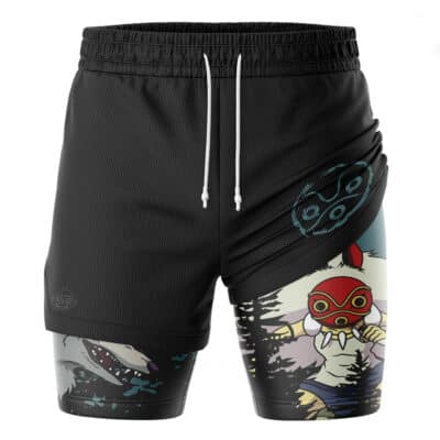 San V2 Princess Mononoke Studio Ghibli 2-in-1 Performance Shorts