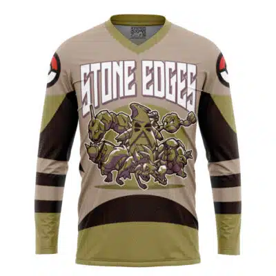 Stone Edges Rock Type Pokemon Hockey Jersey