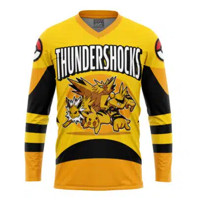 Thundershocks Electric Type Pokemon Hockey Jersey