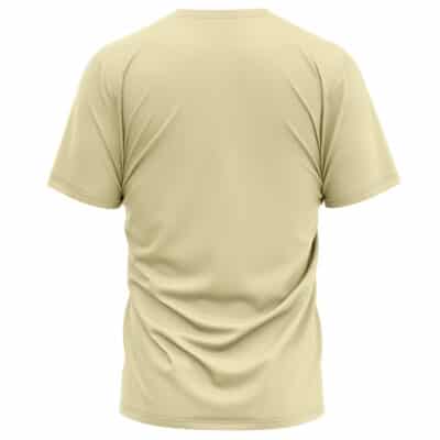 The Armor King's Alternate Outfit Tekken 3 T-Shirt (Copy) features a plain, light beige design with short sleeves, visible stitching, and natural fabric folds shown from the back.