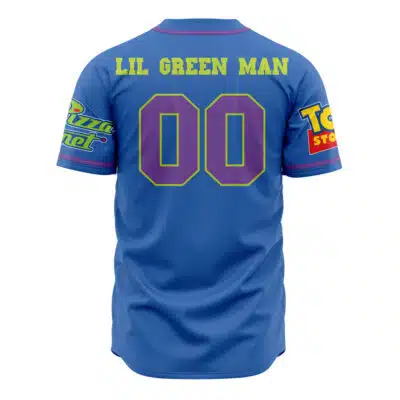 The Gotei 13 Kenny V2 Bleach Baseball Jersey features bold lettering and vibrant logos on the sleeves, inspired by anime style, with a striking design and large numbers for a standout look.