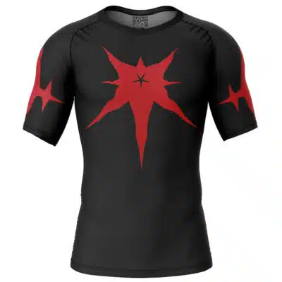 Asta Demon Unite Black Clover Short Sleeve Rash Guard Compression Shirt