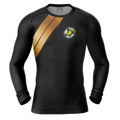 Black Ranger Wild Force Power Rangers Long Sleeve Rash Guard Compression Shirt