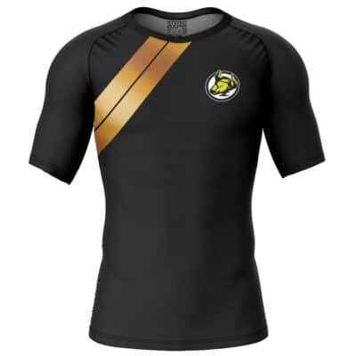 Black Ranger Wild Force Power Rangers Short Sleeve Rash Guard Compression Shirt