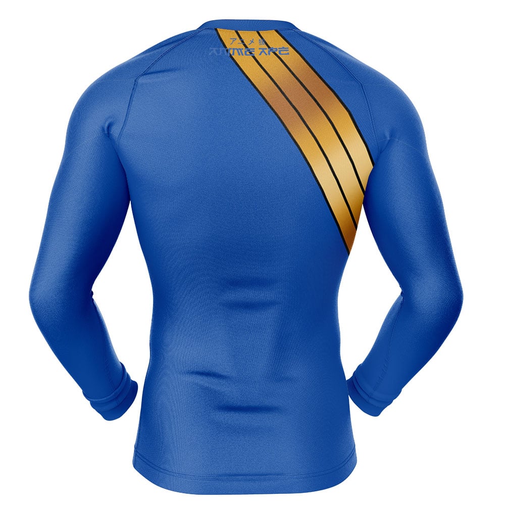 Blue Ranger Wild Force Power Rangers Long Sleeve Rash Guard Compression Shirt - Image 2