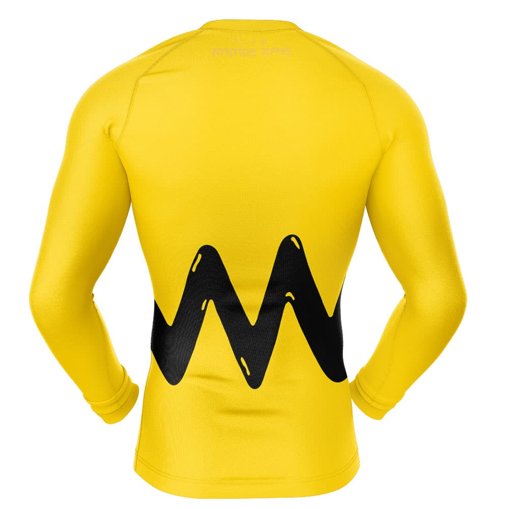 Charlie Brown Snoopy Long Sleeve Rash Guard Compression Shirt - Image 2