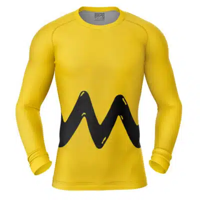 Charlie Brown Snoopy Long Sleeve Rash Guard Compression Shirt