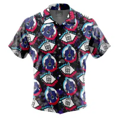 Friend Pattern 20th Century Boys Short Sleeve Button Up Hawaiian Shirt