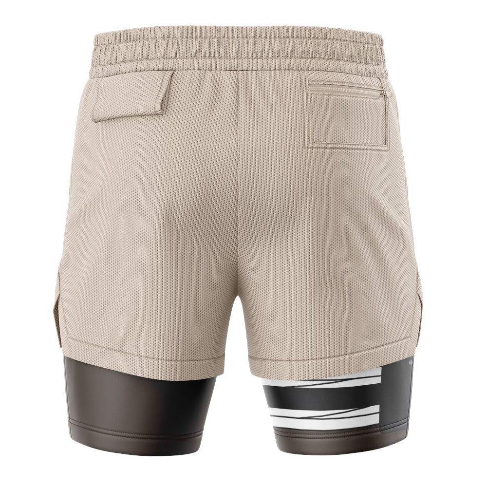 Hyuga Neji Cosplay Shippuden 2-in-1 Performance Shorts - Image 4