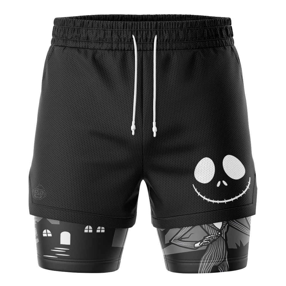 Jack Skellington V3 The Night Before Christmas 2-in-1 Performance Shorts - Image 2