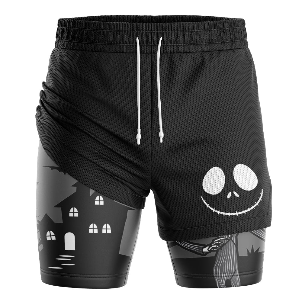 Jack Skellington V3 The Night Before Christmas 2-in-1 Performance Shorts - Image 3
