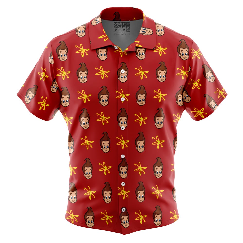 Jimmy Neutron Pattern Short Sleeve Button Up Hawaiian Shirt
