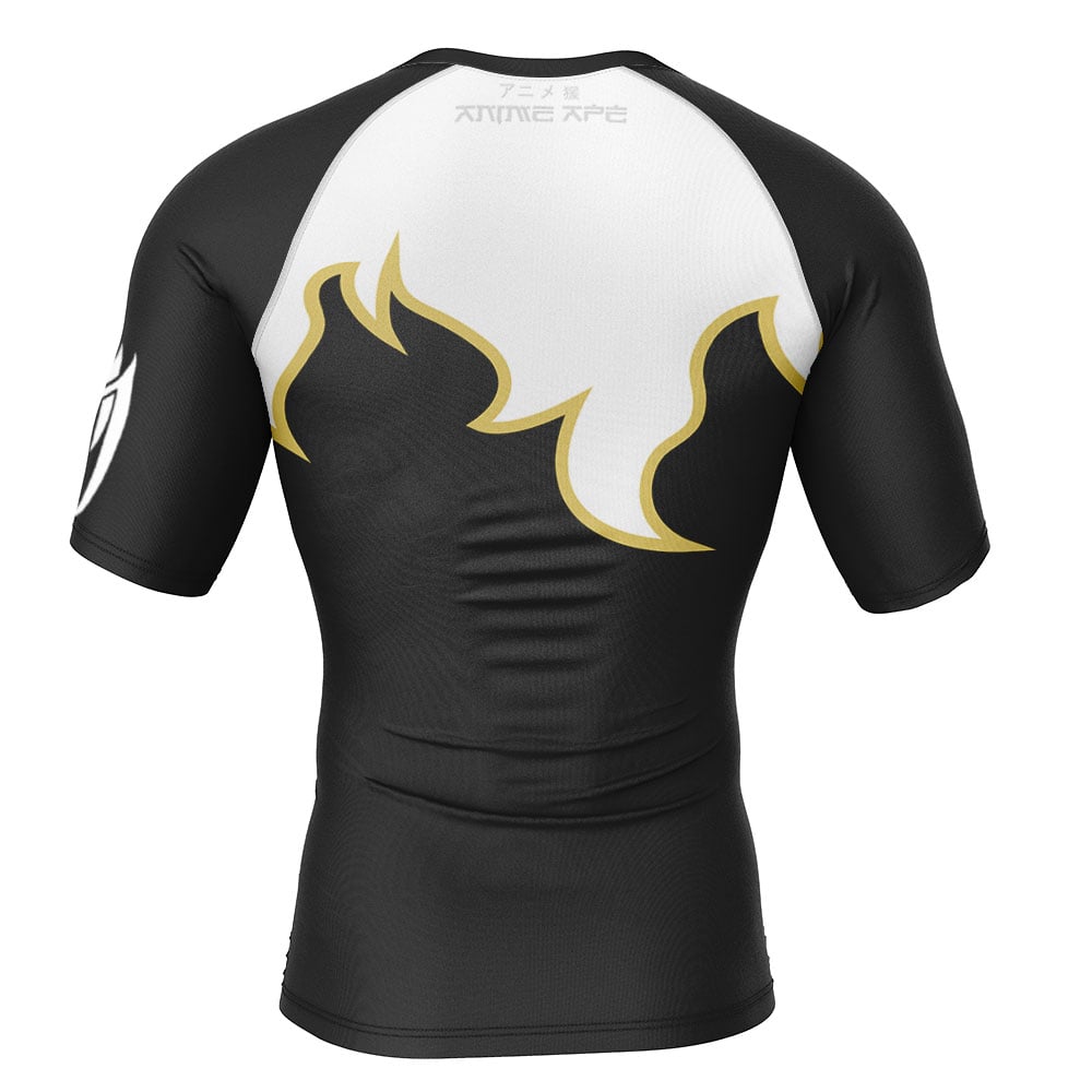 Jin Kazama Black and White Outfit Tekken Short Sleeve Rash Guard Compression Shirt - Image 2