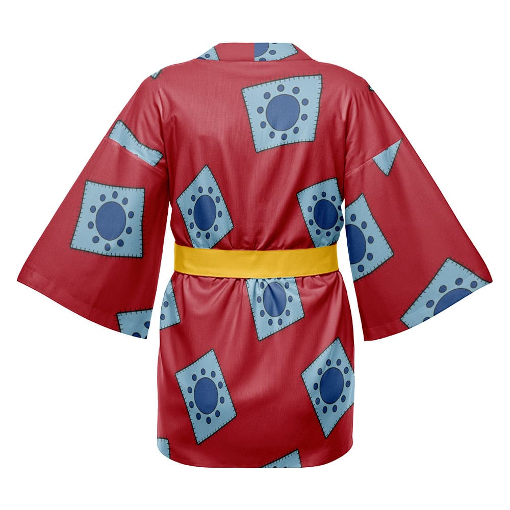 Luffy Wano Pattern V2 One Piece Happi Coat Haori Kimono - Image 2