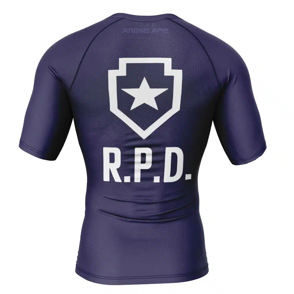 RPD Shield Resident Evil Short Sleeve Rash Guard Compression Shirt