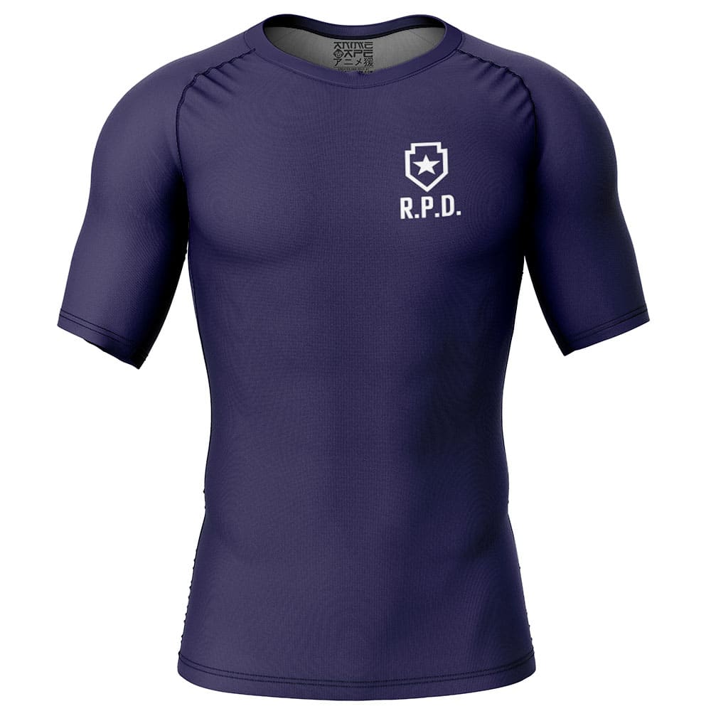 RPD Shield Resident Evil Short Sleeve Rash Guard Compression Shirt - Image 2