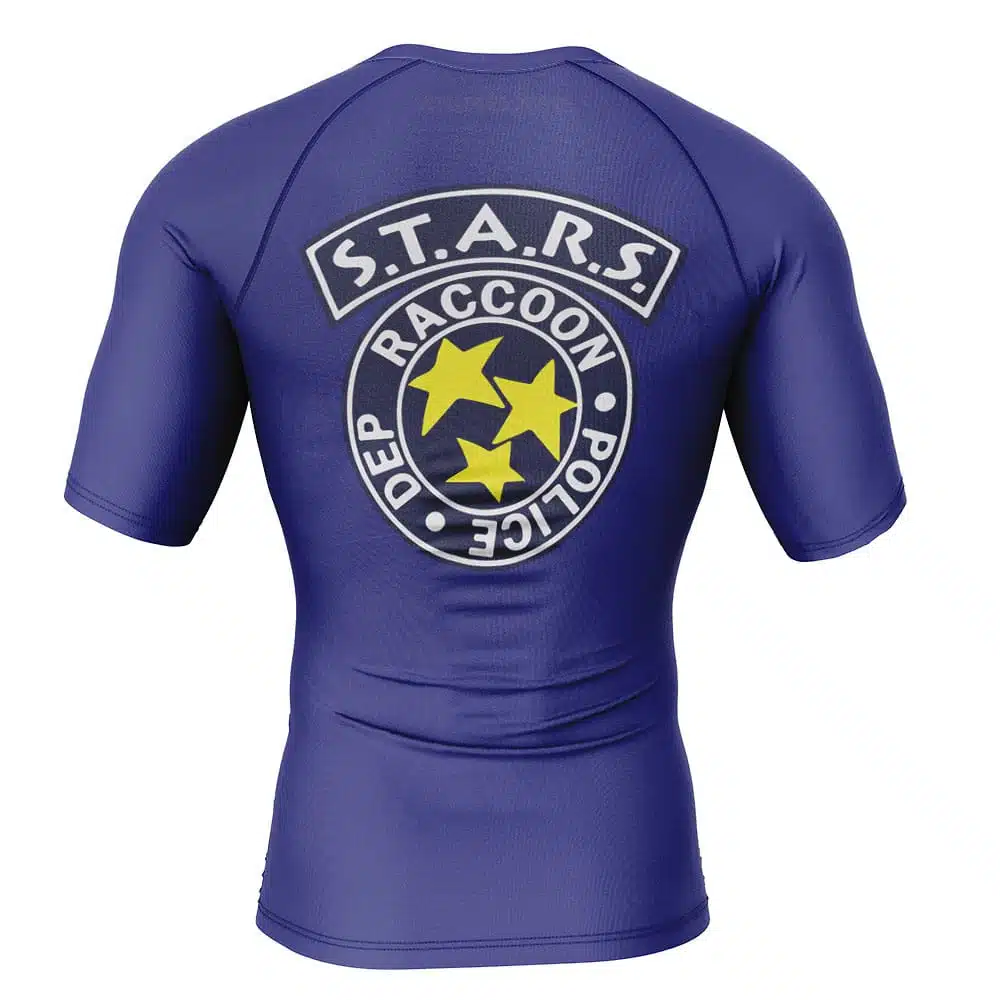 STARS Resident Evil Short Sleeve Rash Guard Compression Shirt
