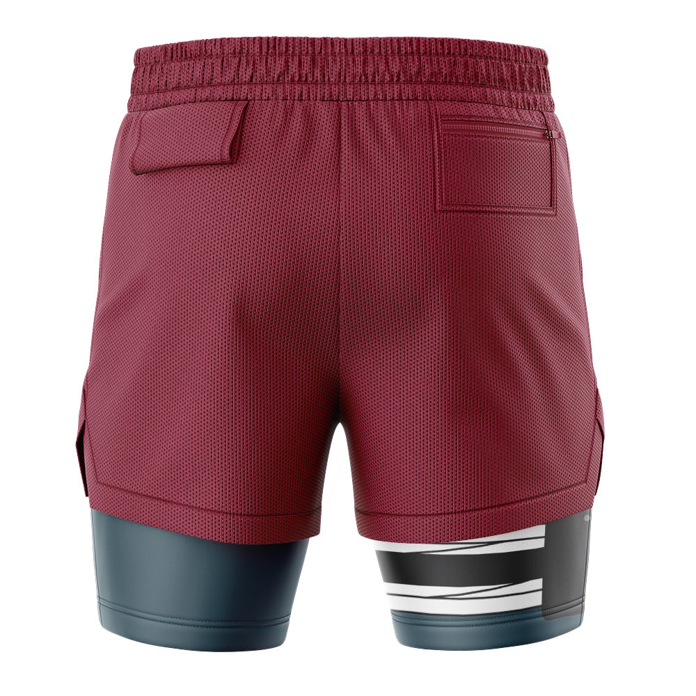 Sakura Haruno Cosplay Shippuden 2-in-1 Performance Shorts - Image 4