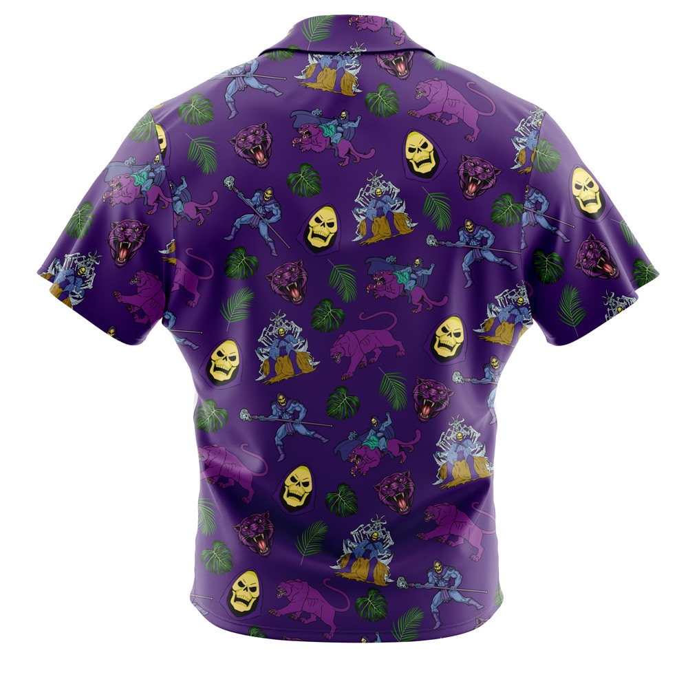 Skeletor Pattern Masters of the Universe Pattern Short Sleeve Button Up Hawaiian Shirt - Image 2