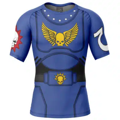Space Marine Warhammer Short Sleeve Rash Guard Compression Shirt