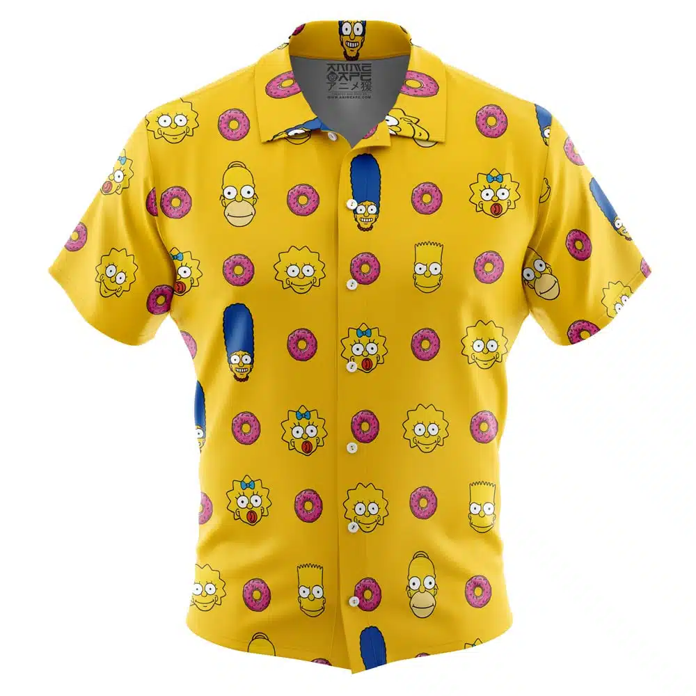 The Simpson Pattern Short Sleeve Button Up Hawaiian Shirt