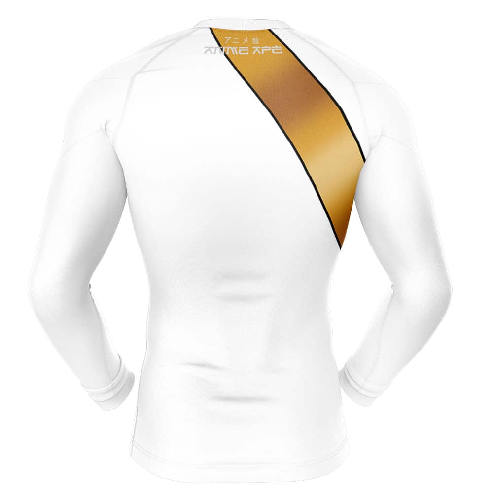 White Ranger Wild Force Power Rangers Long Sleeve Rash Guard Compression Shirt - Image 2