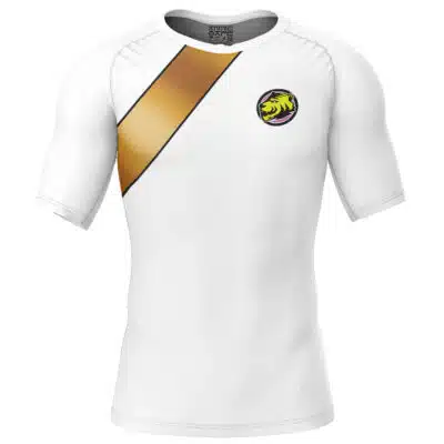 White Ranger Wild Force Power Rangers Short Sleeve Rash Guard Compression Shirt