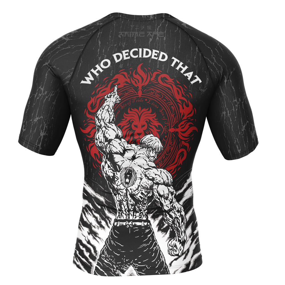 Who Decided That Escanor Seven Deadly Sins Short Sleeve Rash Guard Compression Shirt