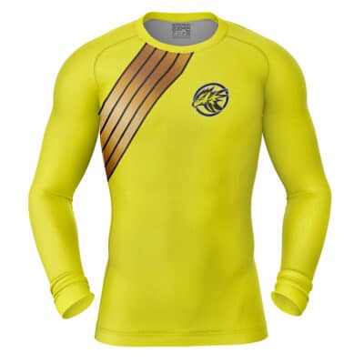 Yellow Ranger Wild Force Power Rangers Long Sleeve Rash Guard Compression Shirt