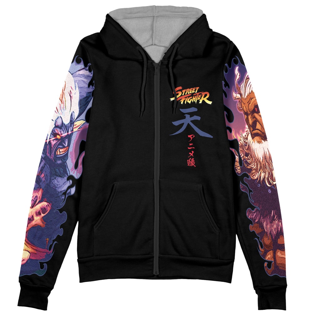 Akuma V2 Street Fighter Streetwear Zip Hoodie Jacket - Image 2