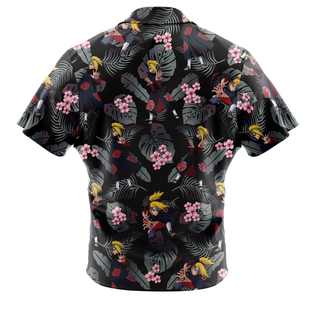 Daidara Pattern Akatsuki Short Sleeve Button Up Hawaiian Shirt - Image 2