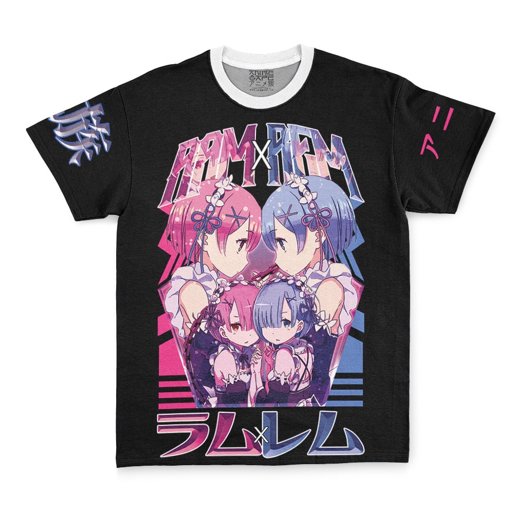 Rem x Ram Re: Zero Streetwear T-Shirt - Image 2