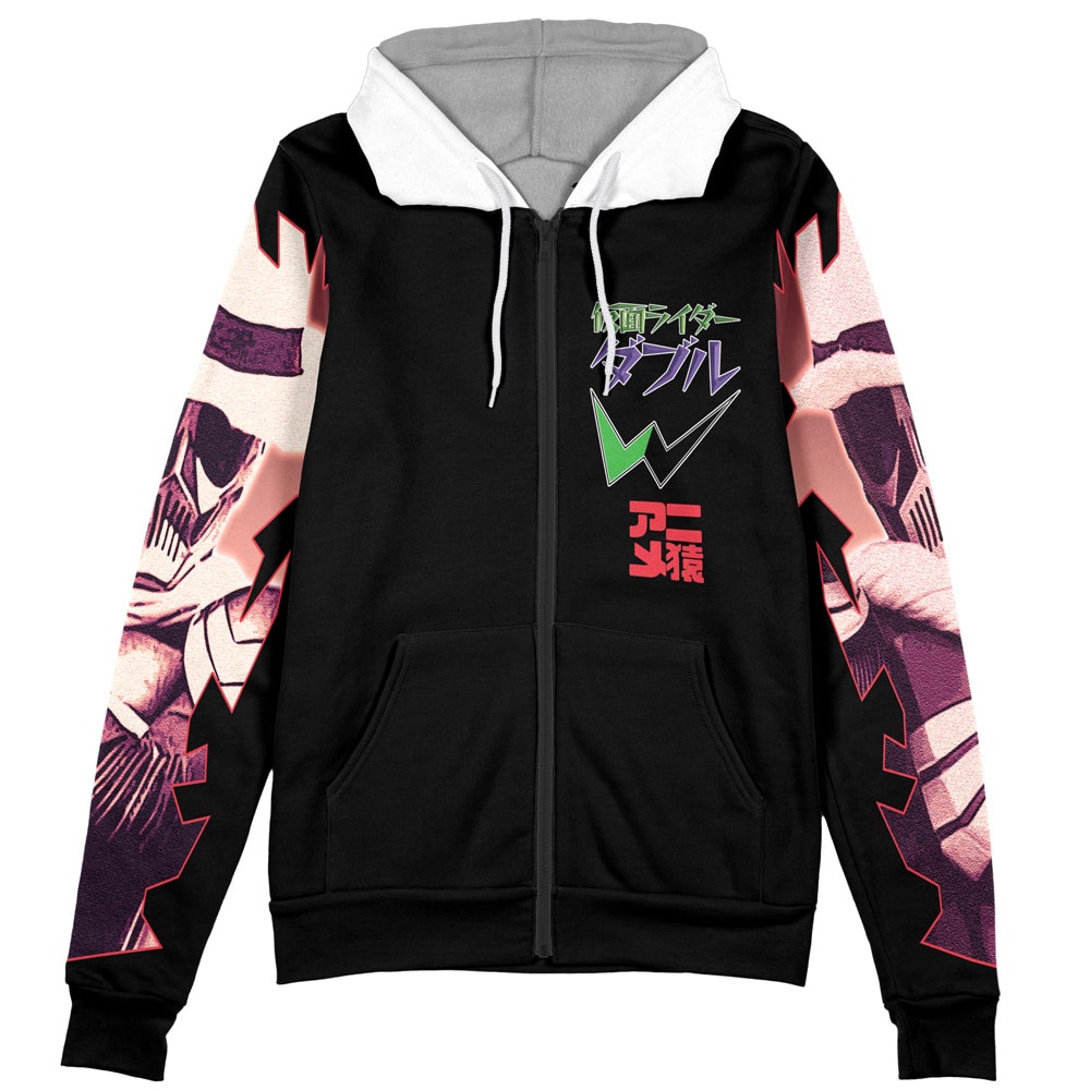 Kamen Rider Skull Kamen Rider W Streetwear Zip Hoodie Jacket - Image 2