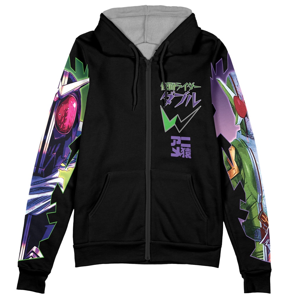 Kamen Rider W Streetwear Zip Hoodie Jacket - Image 2