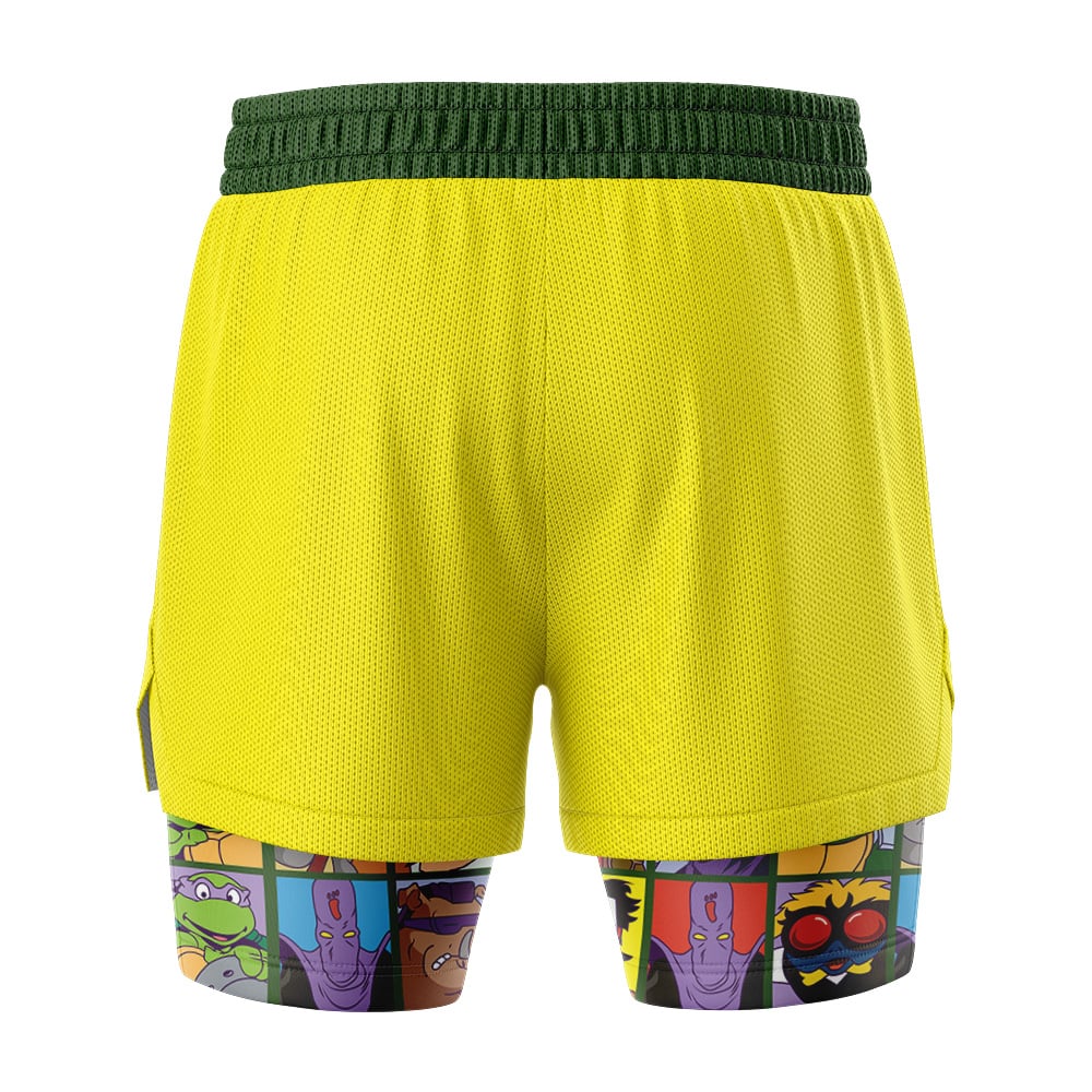 90s Turtle Teenage Mutant Ninja Turtle 2-in-1 Competition Shorts - Image 4