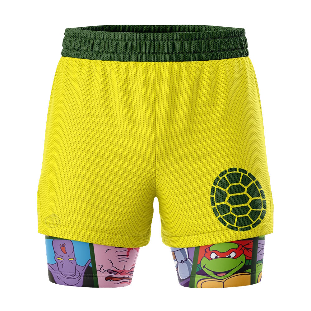 90s Turtle Teenage Mutant Ninja Turtle 2-in-1 Competition Shorts - Image 2